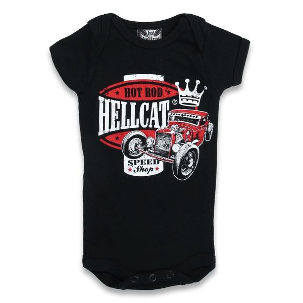 Body Speed King noir avec imprimé Hot Rod rouge et couronne