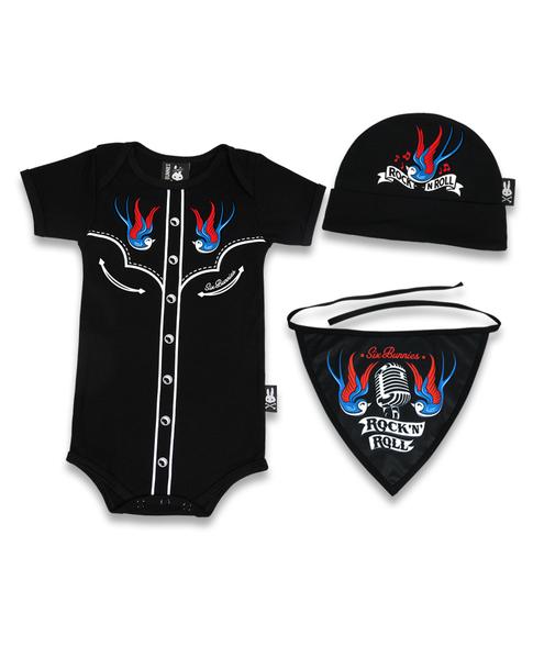 Coffret cadeau Rock'n roll, cadeau bébé rocker, 6 bunnies-POPNBABY