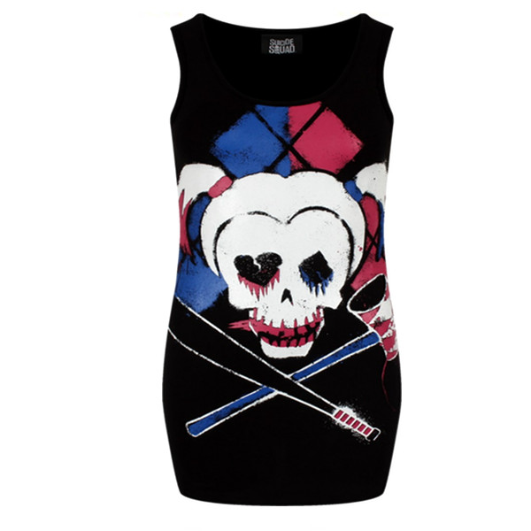 Top Suicide Squad Skull Harley Quin