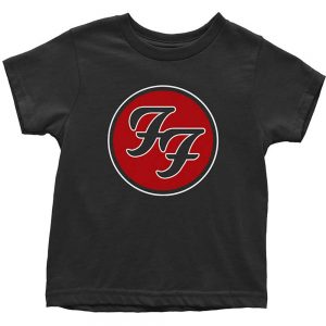 T-shirt Foo Fighters pour bébé, noir avec logo rouge emblématique, manches courtes et col en bord-côte.