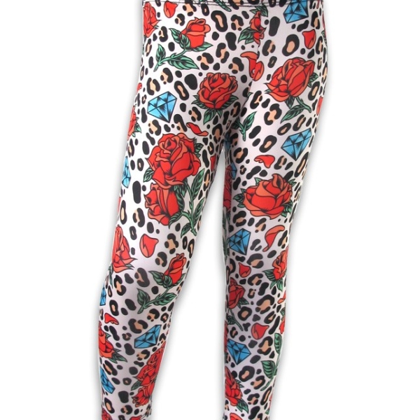 Legging six bunnies rose et léopard