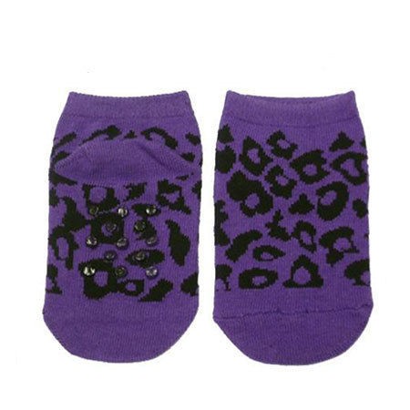 Chaussette bébé léopard violet