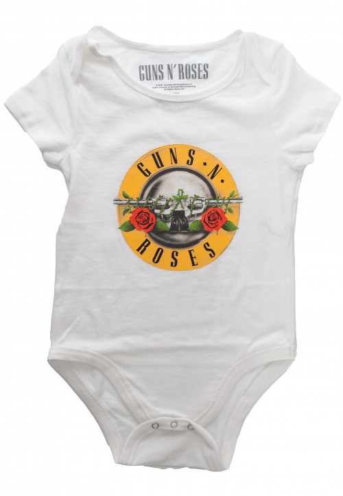 Body Guns N’ Roses Classic avec logo imprimé, manches courtes et fermeture à pressions.