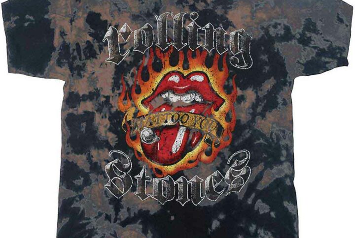 Tshirt Rolling Stones tattoo Flame