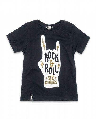 Kid T-Shirt Rock & Roll - Six Bunnies, un design rock pour enfants, imprimé avec des encres non toxiques.