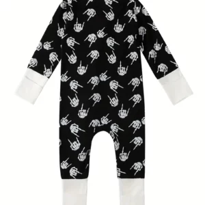 Pyjama bébé Skeleton vu de dos, tissu léger et respirant.