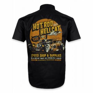 Dos de la chemise Hotrod Hellcat avec grand imprimé "In God We Trust".