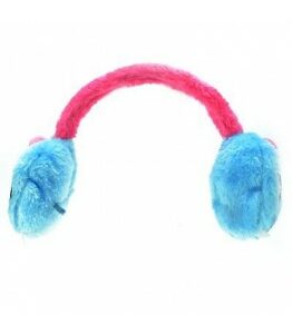 Cache-Oreilles Cupcake Cult Monster Muffs Bleu avec serre-tête ajustable et fausse fourrure bleue et rose.