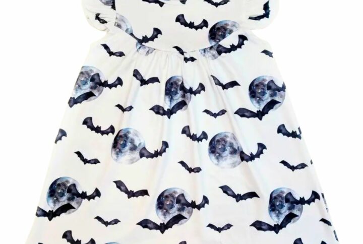 Robe bébé squelette noir manches courtes