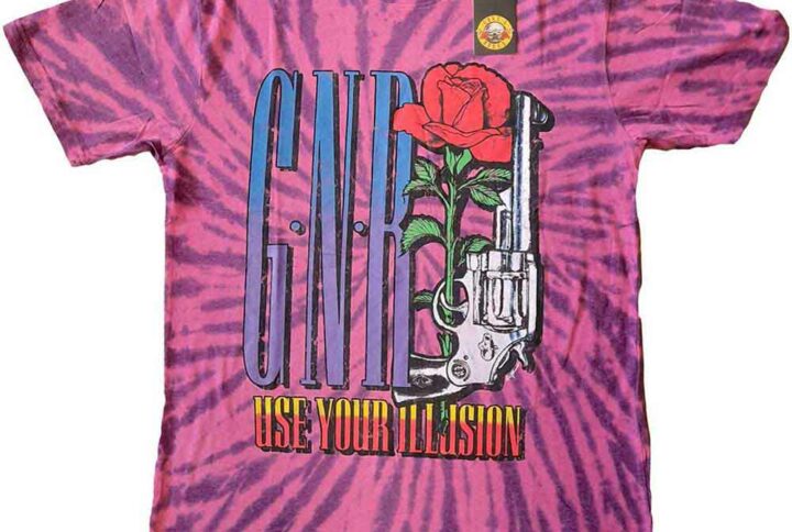T-shirt Guns N’ Roses violet pour enfant avec motif Use Your Illusion Pistol