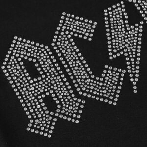 Détail du logo AC/DC métallisé