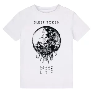 T-shirt blanc enfant Sleep Token avec design Back to Eden