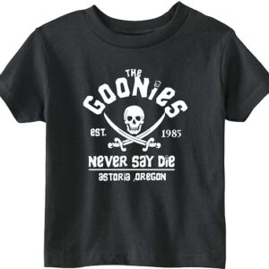 Visuel face du t-shirt enfant The Goonies Never Say Die noir