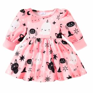 Robe bébé rose motifs Halloween
