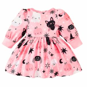 Robe bébé Halloween rose vue arrière