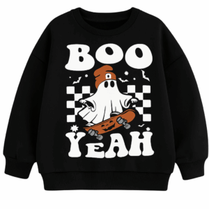 sweat noir bébé à plat avec motif fantôme skateur