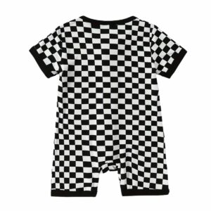 Dos de la combishort bébé à carreaux noirs