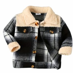 Surchemise polaire bébé à carreaux vue de face – modèle Lumberbaby