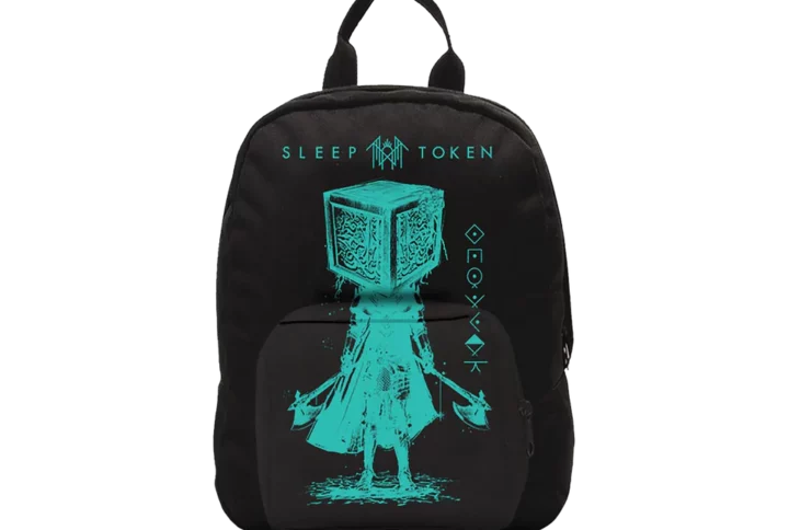 Sac à dos Sleep Token Granite – vue de face, mini backpack officiel Rocksax, couleur gris granite.