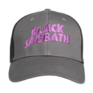 Casquette Black Sabbath unisexe Wavy Logo noir et gris charbon – vue de faceJ