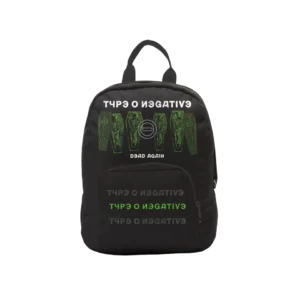 Mini-sac à dos noir “Dead Again” style gothique inspiré Type O Negative – vue de face