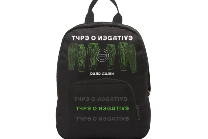 Mini-sac à dos noir “Dead Again” style gothique inspiré Type O Negative – vue de face